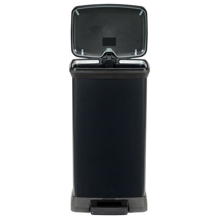 CURVER Decobin Poubelle a pédale rectangulaire - 50 L - Noir carbone CURVER Decobin Poubelle a pédale rectangulaire - 50 L - Noir carbone