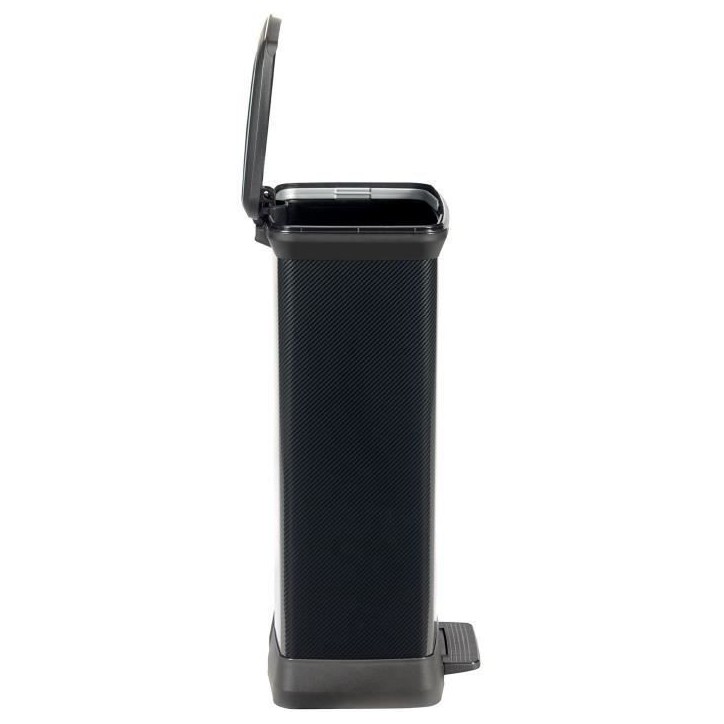 CURVER Decobin Poubelle a pédale rectangulaire - 50 L - Noir carbone CURVER Decobin Poubelle a pédale rectangulaire - 50 L - Noir carbone