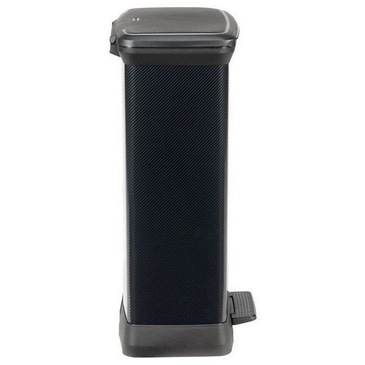 CURVER Decobin Poubelle a pédale rectangulaire - 50 L - Noir carbone CURVER Decobin Poubelle a pédale rectangulaire - 50 L - Noir carbone