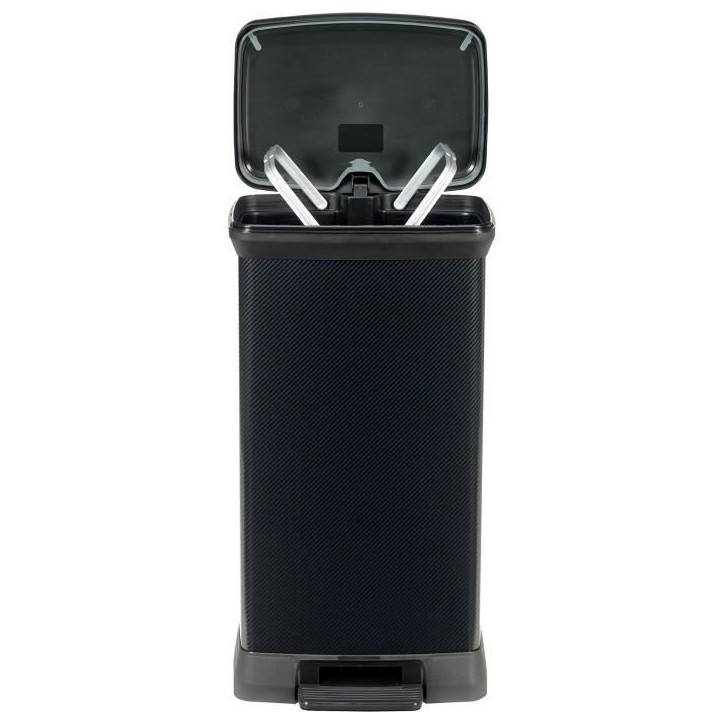 CURVER Decobin Poubelle a pédale rectangulaire - 50 L - Noir carbone CURVER Decobin Poubelle a pédale rectangulaire - 50 L - Noir carbone