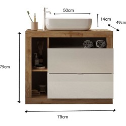 Ensemble meuble Salle de bain 78cm simple vasque + colonne - Coloris c