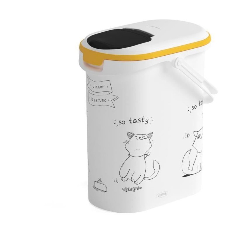 CURVER Conteneur a croquettes pour chat 4 kg - 10L - Le diner et servi CURVER Conteneur a croquettes pour chat 4 kg - 10L - Le diner et servi
