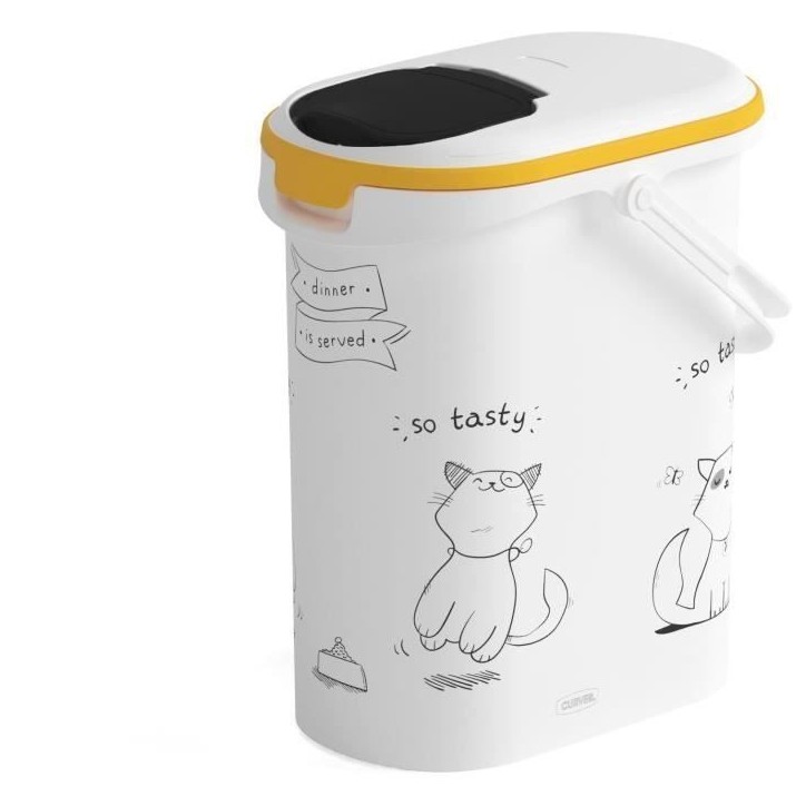 CURVER Conteneur a croquettes pour chat 4 kg - 10L - Le diner et servi CURVER Conteneur a croquettes pour chat 4 kg - 10L - Le diner et servi