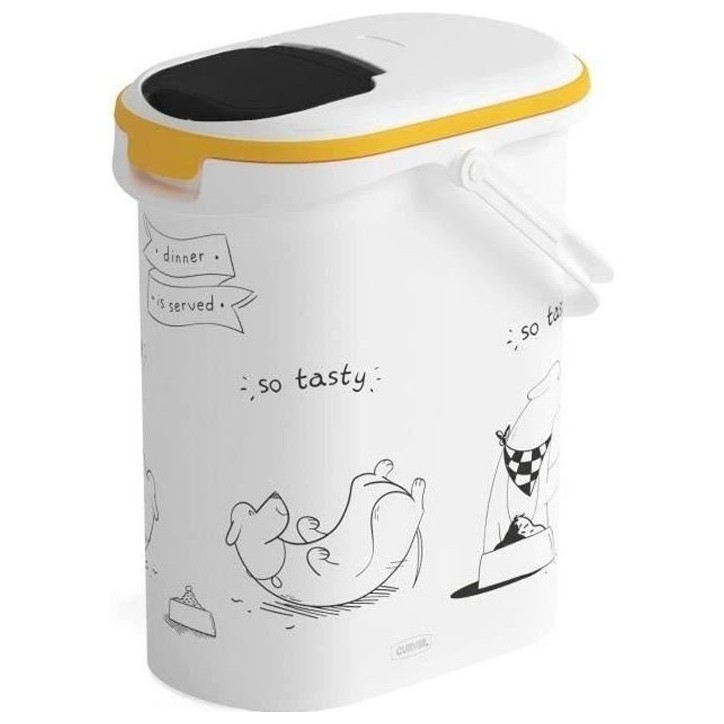 CURVER Conteneur a croquettes pour chien 4 kg - 10L - Le diner et servi CURVER Conteneur a croquettes pour chien 4 kg - 10L - Le diner et servi