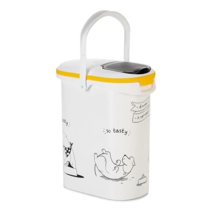 CURVER Conteneur a croquettes pour chien 4 kg - 10L - Le diner et servi CURVER Conteneur a croquettes pour chien 4 kg - 10L - Le diner et servi