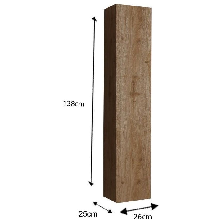 Ensemble meuble Salle de bain 78cm simple vasque + colonne - Coloris chene clair et laqué blanc - HAMBOURG Ensemble meuble Salle de bain 78cm simple vasque + colonne - Coloris chene clair et laqué blanc - HAMBOURG
