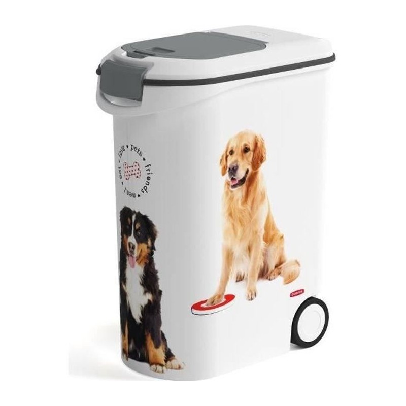 CURVER Conteneur a croquettes pour chien avec roulettes 20 kg - 54L - CURVER Conteneur a croquettes pour chien avec roulettes 20 kg - 54L -