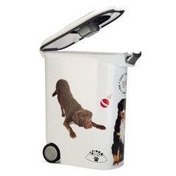 CURVER Conteneur a croquettes pour chien avec roulettes 20 kg - 54L -