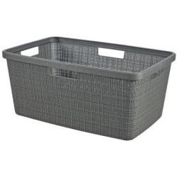 Corbeille a linge - Curver - Jute - 46 L - Gris