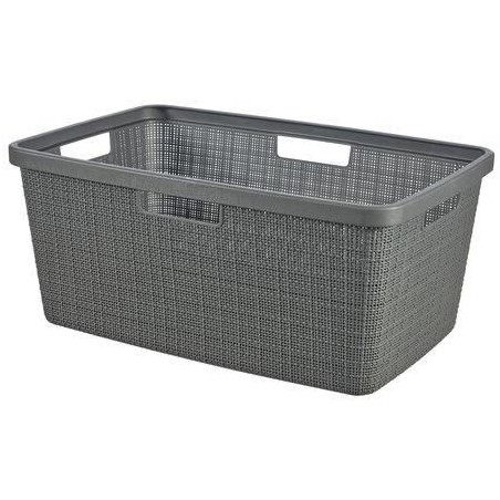 Corbeille a linge - Curver - Jute - 46 L - Gris