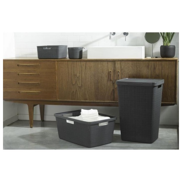 Corbeille a linge - Curver - Jute - 46 L - Gris Corbeille a linge - Curver - Jute - 46 L - Gris