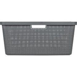 Corbeille a linge - Curver - Jute - 46 L - Gris