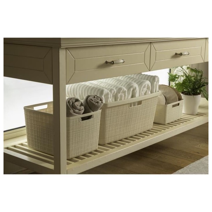 Corbeille a linge - Curver - Jute - 46 L - Beige