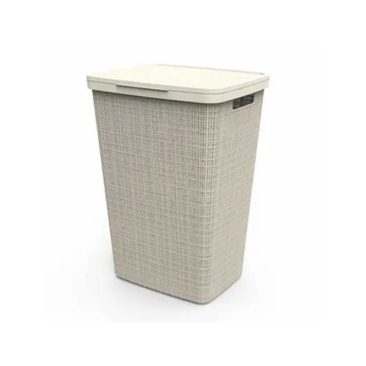 Coffre a linge - Jute - 58 L - Beige