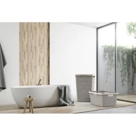 Coffre a linge - Jute - 58 L - Beige