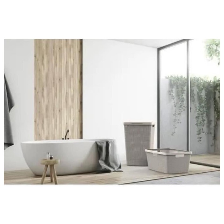 Coffre a linge - Jute - 58 L - Beige