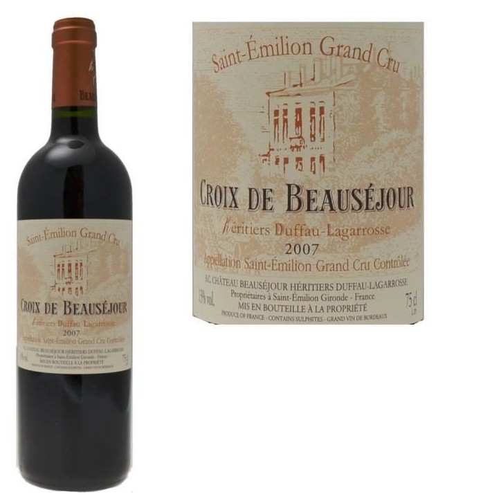 Croix de Beausejour 2007 Saint-Emilion Grand Cru - Vin rouge de Bordeaux