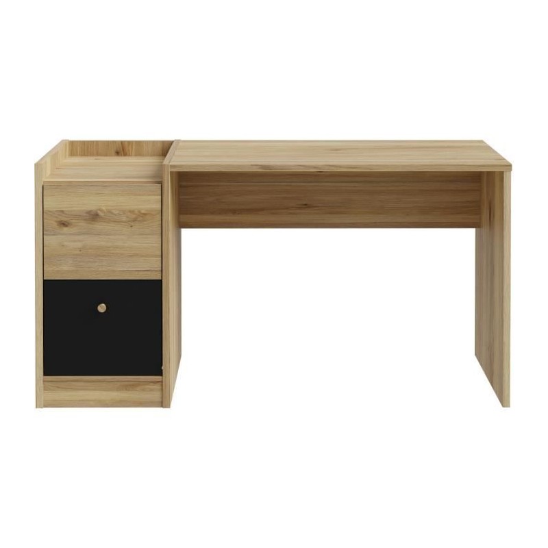 Bureau droit COXIM - Chene / Noir - 139,6 x 74 x 59,8 cm Bureau droit COXIM - Chene / Noir - 139,6 x 74 x 59,8 cm