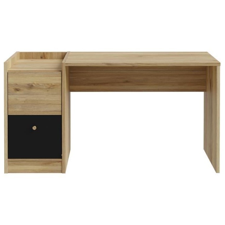 Bureau droit COXIM - Chene / Noir - 139,6 x 74 x 59,8 cm Bureau droit COXIM - Chene / Noir - 139,6 x 74 x 59,8 cm