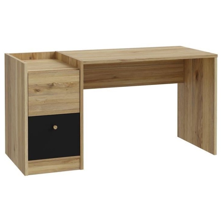 Bureau droit COXIM - Chene / Noir - 139,6 x 74 x 59,8 cm Bureau droit COXIM - Chene / Noir - 139,6 x 74 x 59,8 cm