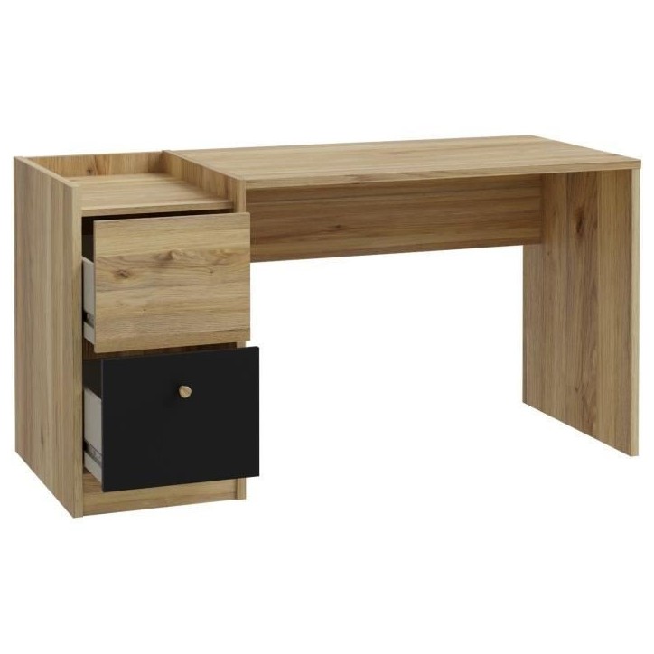Bureau droit COXIM - Chene / Noir - 139,6 x 74 x 59,8 cm Bureau droit COXIM - Chene / Noir - 139,6 x 74 x 59,8 cm
