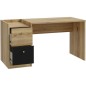 Bureau droit COXIM - Chene / Noir - 139,6 x 74 x 59,8 cm