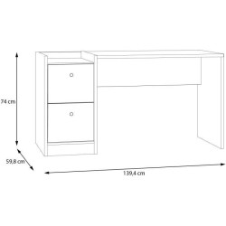 Bureau droit COXIM - Chene / Noir - 139,6 x 74 x 59,8 cm