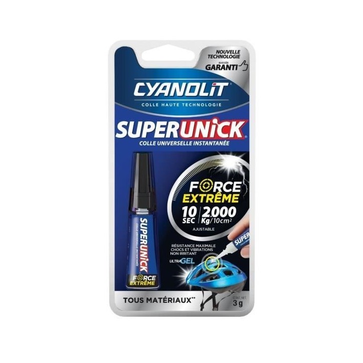 Colle réparatrice - CYANOLIT - Super unick instant plastic - 3 g - Ultra-rapide - Polyvalente Colle réparatrice - CYANOLIT - Super unick instant plastic - 3 g - Ultra-rapide - Polyvalente