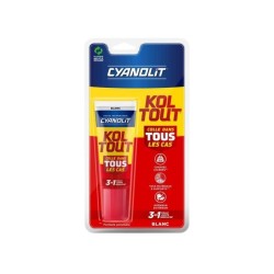 Colle de fixation et d'étanchéité - CYANOLIT - Blanc - Blister 50ml