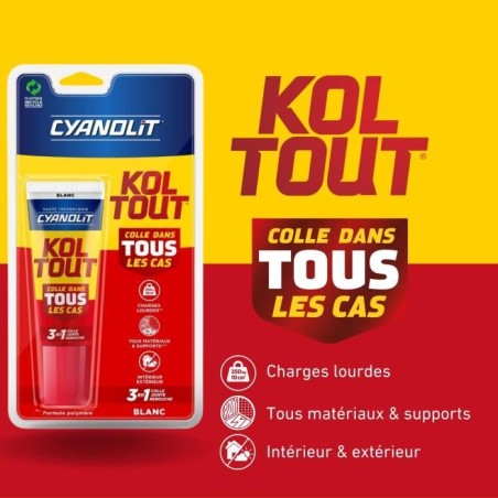 Colle de fixation et d'étanchéité - CYANOLIT - Blanc - Blister 50ml - Pratique pour petites réparations - Polyvalente et ré