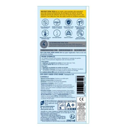 Colle de fixation et d'étanchéité - CYANOLIT - Total tech - Noir - Cartouche 290 ml - Polyvalente - Haute résistance et flex