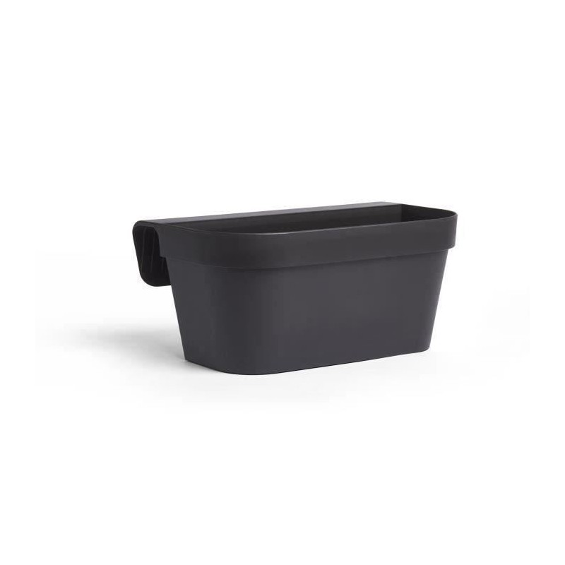 Jardiniere+crochet - GARDEN ID Star - Noir-Anth 50 x 21 cm - Fixation Jardiniere+crochet - GARDEN ID Star - Noir-Anth 50 x 21 cm - Fixation