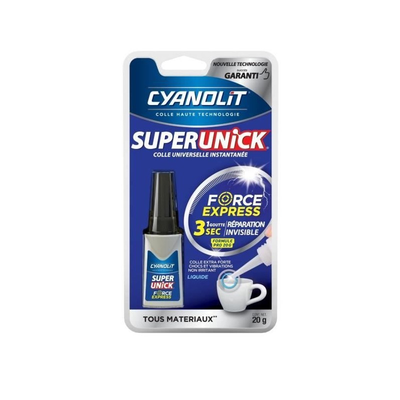 Colle réparatrice - CYANOLIT - Super unick instant pro - 20 g - Haute Colle réparatrice - CYANOLIT - Super unick instant pro - 20 g - Haute