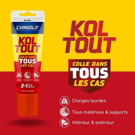 Colle de fixation et d'étanchéité - CYANOLIT - Blanc - Tube 125 ml - Polyvalente - Haute résistance et flexible