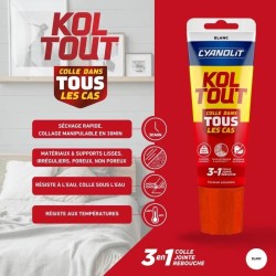Colle de fixation et d'étanchéité - CYANOLIT - Blanc - Tube 125 ml
