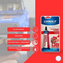 Colle spéciale plastiques - CYANOLIT - Fixation forte - Polyvalente p