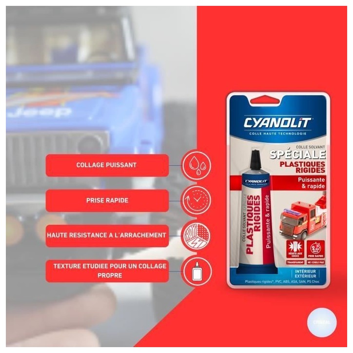 Colle spéciale plastiques - CYANOLIT - Fixation forte - Polyvalente pour plastiques Colle spéciale plastiques - CYANOLIT - Fixation forte - Polyvalente pour plastiques