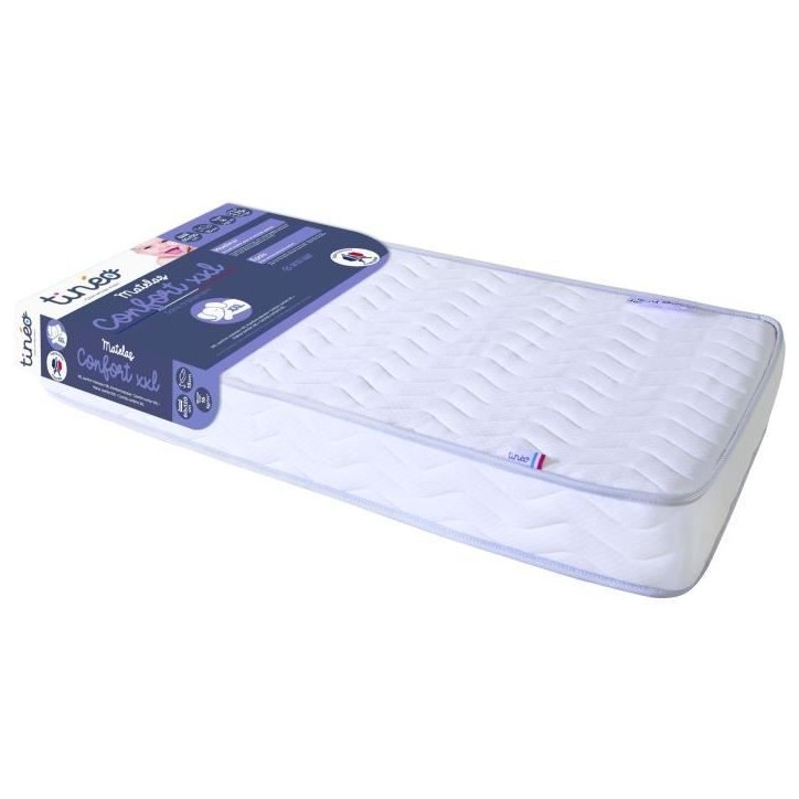 Matelas Bébé Confort XXL TINEO 60x120x15cm - Sans Traitement - Fabriqué En France - Garantie 2 Ans Matelas Bébé Confort XXL TINEO 60x120x15cm - Sans Traitement - Fabriqué En France - Garantie 2 Ans