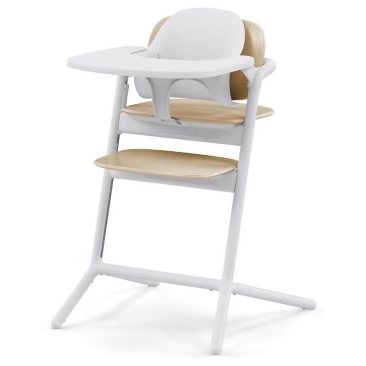 CYBEX - Chaise haute évolutive - Pack 3 en 1 - LEMO 2 - Blanc/ Bois - Réglable en hauteur et en profondeur - Set bébé inclus CYBEX - Chaise haute évolutive - Pack 3 en 1 - LEMO 2 - Blanc/ Bois - Réglable en hauteur et en profondeur - Set bébé inclus