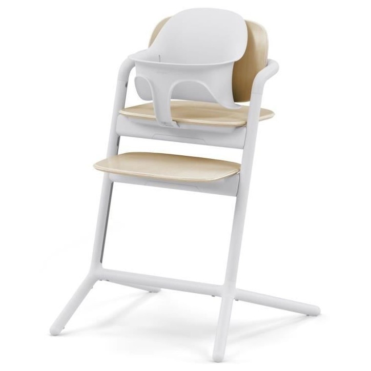 CYBEX - Chaise haute évolutive - Pack 3 en 1 - LEMO 2 - Blanc/ Bois - Réglable en hauteur et en profondeur - Set bébé inclus CYBEX - Chaise haute évolutive - Pack 3 en 1 - LEMO 2 - Blanc/ Bois - Réglable en hauteur et en profondeur - Set bébé inclus