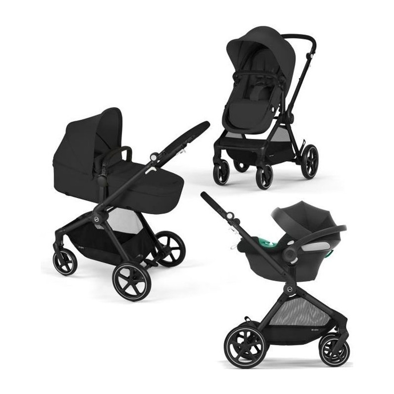 CYBEX Pack Poussette Trio EOS BLACK Moon Black : Poussette convertible CYBEX Pack Poussette Trio EOS BLACK Moon Black : Poussette convertible