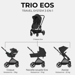 CYBEX Pack Poussette Trio EOS BLACK Moon Black : Poussette convertible