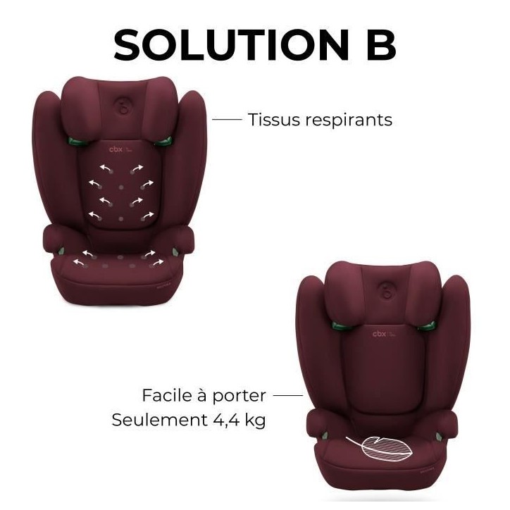 Siege auto CBX by CYBEX SOLUTION B I-FIX 3 a 12 ans - Groupe 2/3 - 100 a 150 cm Red | red Siege auto CBX by CYBEX SOLUTION B I-FIX 3 a 12 ans - Groupe 2/3 - 100 a 150 cm Red | red
