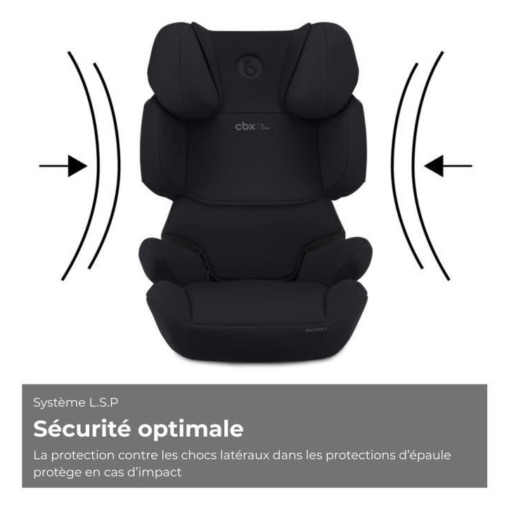 Siege auto CBX by CYBEX SOLUTION X I-FIX 3 a 12 ans - Groupe 2/3 - 100 a 150 cm Black | black