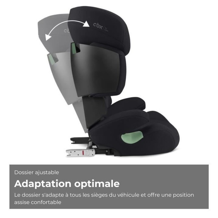 Siege auto CBX by CYBEX SOLUTION X I-FIX 3 a 12 ans - Groupe 2/3 - 100 a 150 cm Black | black
