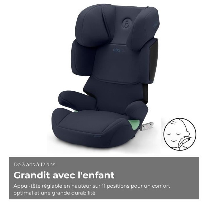 Siege auto CBX by CYBEX SOLUTION X I-FIX 3 a 12 ans - Groupe 2/3 - 100 a 150 cm Blue | blue