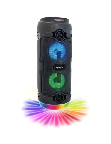 INOVALLEY KA03- Enceinte lumineuse Bluetooth 400W - Fonction Karaoké - 2 Haut-parleurs - Lumieres LED colorées - Port USB