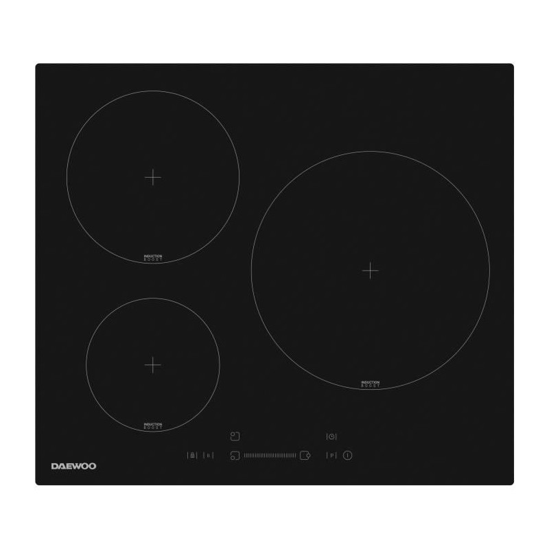 Plaque de cuisson a induction - DAEWOO - 3 foyers - 60 cm - Noir Plaque de cuisson a induction - DAEWOO - 3 foyers - 60 cm - Noir