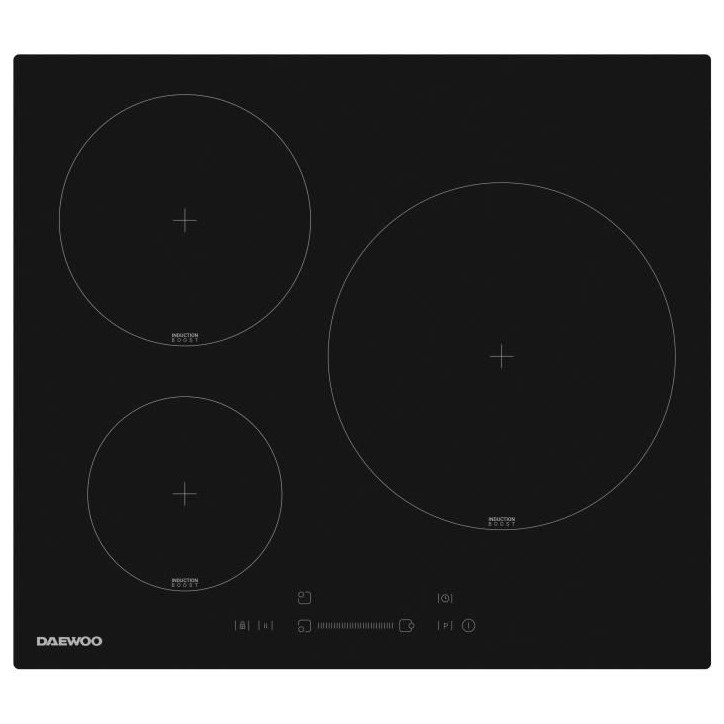 Plaque de cuisson a induction - DAEWOO - 3 foyers - 60 cm - Noir Plaque de cuisson a induction - DAEWOO - 3 foyers - 60 cm - Noir