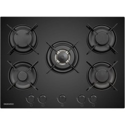 Plaque de cuisson a gaz - DAEWOO - 5 foyers - 70 cm - BH7GKF51BNM - No